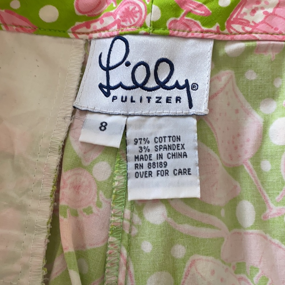 Lilly Pulitzer 10” high rise vintage y2k 90’s crop pants pineapple crawfish 8 - Picture 7 of 11